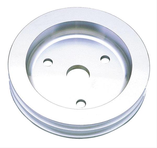 Trans-Dapt Performance Aluminum Crankshaft Pulleys 6053 Pulley, V-Belt, 2-Groove, Aluminum, Polished, Chevy, Small Block, Short Pump, Each
