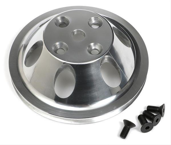 Trans-Dapt Performance Aluminum Water Pump Pulleys 6054 Pulley, V-Belt, 1-Groove, Aluminum, Polished, Chevy, Small Block, Long Pump, Each thumbnail 2