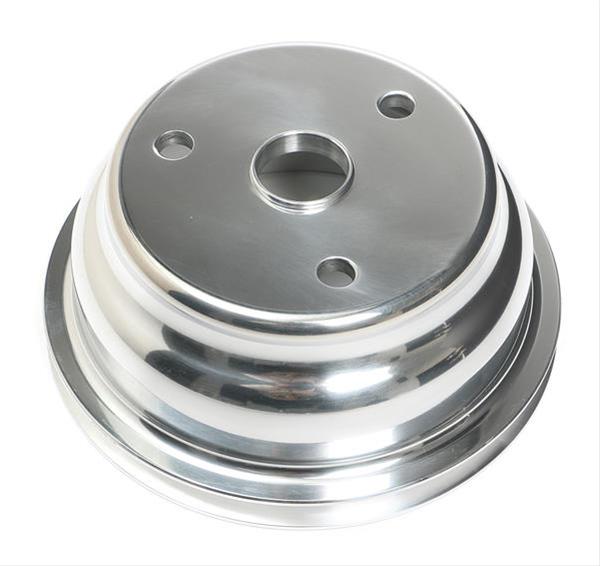 Trans-Dapt Performance Aluminum Crankshaft Pulleys 6056 Pulley, V-Belt, 1-Groove, Aluminum, Polished, Chevy, Small Block, Long Pump, Each