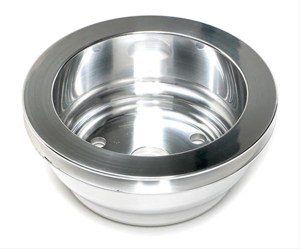 Trans-Dapt Performance Aluminum Crankshaft Pulleys 6056 Pulley, V-Belt, 1-Groove, Aluminum, Polished, Chevy, Small Block, Long Pump, Each thumbnail 2