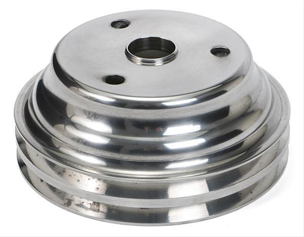Trans-Dapt Performance Aluminum Crankshaft Pulleys 6057 Pulley, V-Belt, 2-Groove, 6.6 in., Aluminum, Polished, Chevy, Small Block, Long Pump, Each thumbnail 3