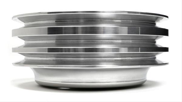 Trans-Dapt Performance Aluminum Crankshaft Pulleys 6058 Pulley, V-Belt, 3-Groove, Aluminum, Polished, Chevy, Small Block, Long Pump, Each thumbnail 4