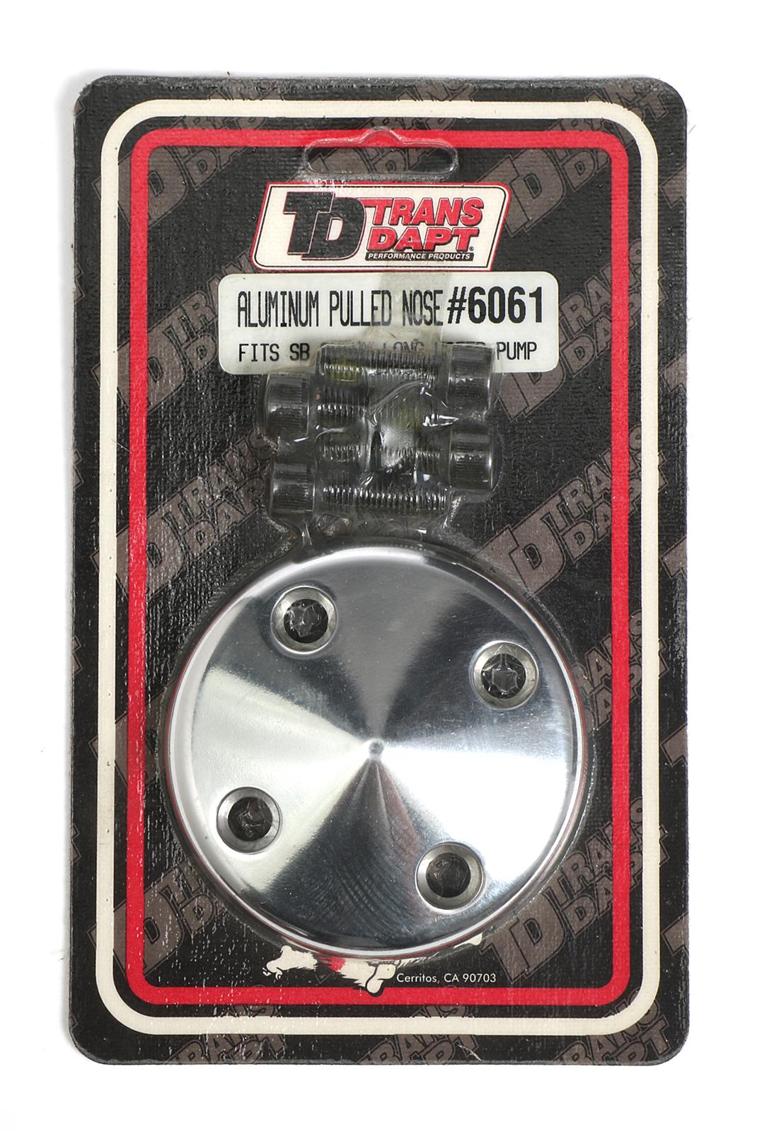 Trans-Dapt Performance Products Pulley Nose Cones 6061 Polished Aluminum Chevy Short Water Pump
