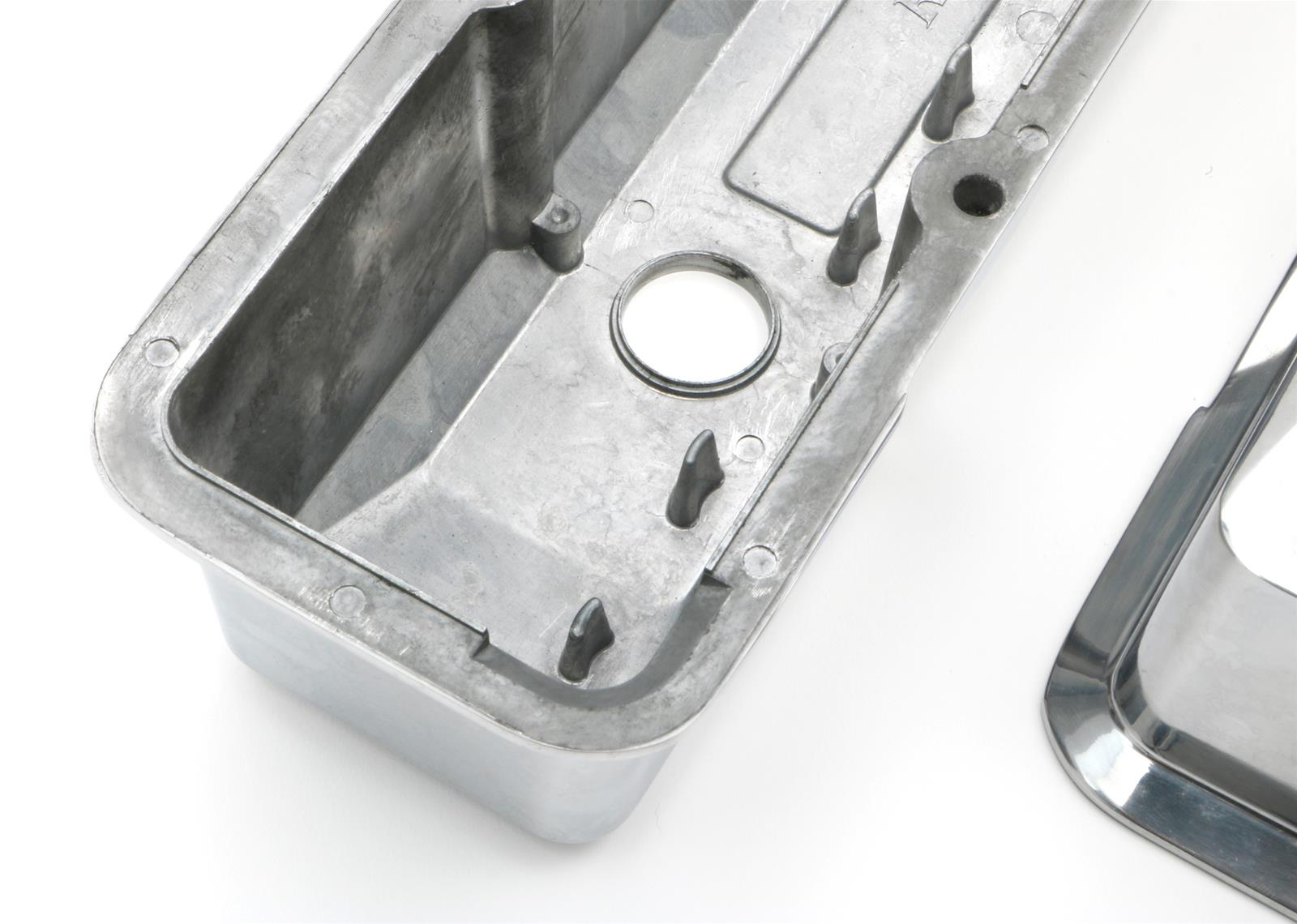 Trans-Dapt Performance Diecast Aluminum Valve Covers 6093 Covers, Tall, Aluminum, Polished, Flames, Chevy, Small Block, Pair
