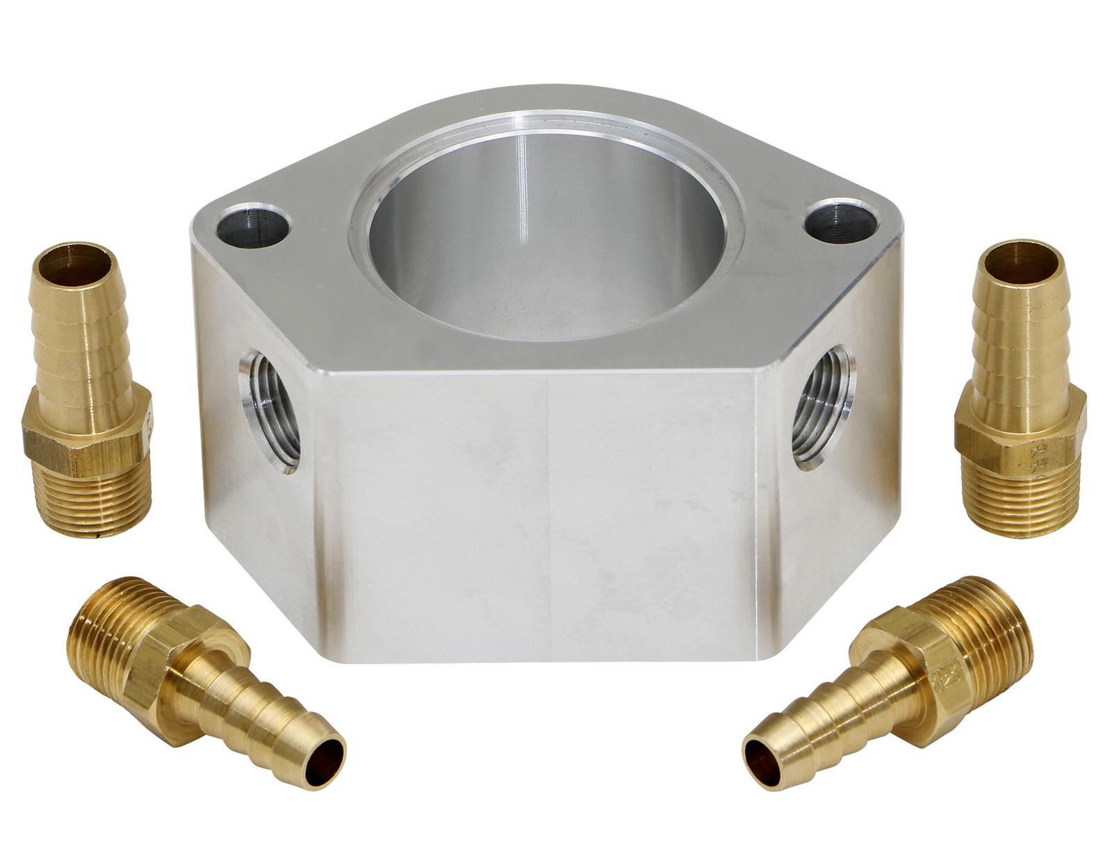 Trans-Dapt Performance Products Water Neck Spacers 6105 Spacer, Spacer Billet 2" With Dual 3/8" Npt Ports thumbnail 2