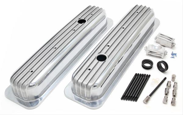 Trans-Dapt Performance Finned Aluminum Valve Covers 6607 Covers, Stock Height, Aluminum, Polished, Finned, Chevy, Small Block, Pair thumbnail 2
