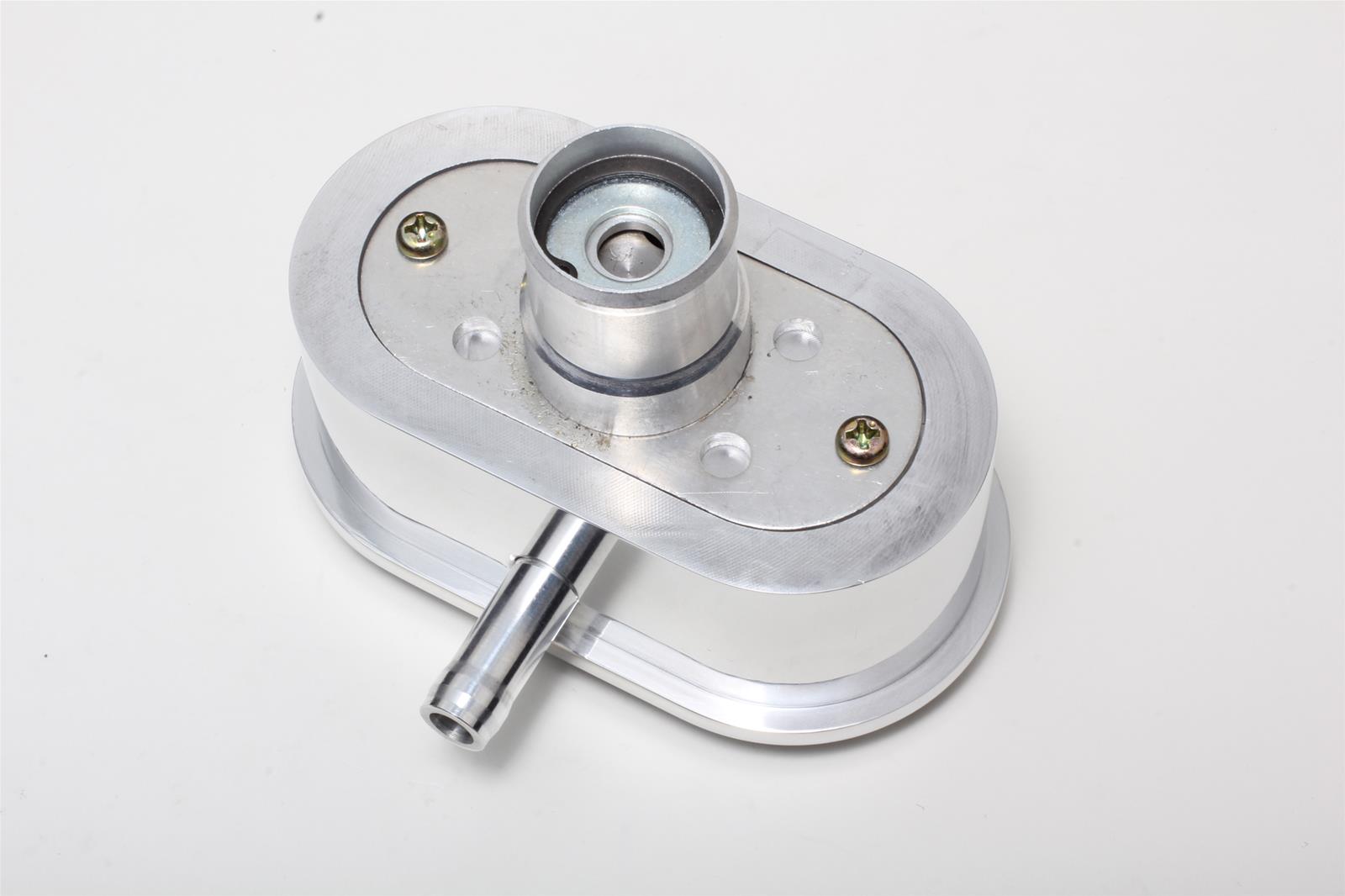 Trans-Dapt Performance Aluminum Valve Cover Breathers 6618 Breather, Round, Push-in, Shielded, Finned Top, Aluminum, Polished, 1.25 in. Hole Size, Each thumbnail 2