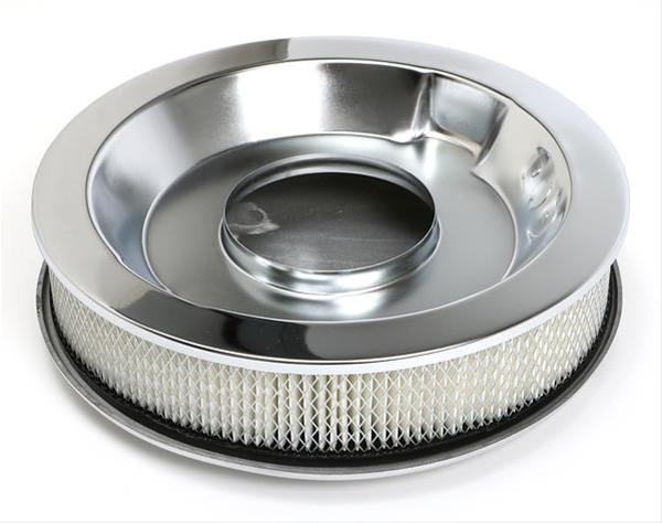 Trans-Dapt Performance Aluminum Air Cleaners 6706 Cleaner Assembly; Cleaner; Finned; Round; Polished; 14 in.; 5 1/8 in. Neck; Use Filter PN[211