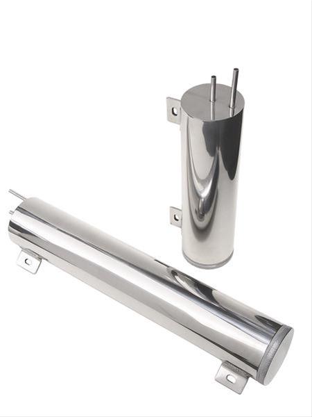 Trans-Dapt Performance Stainless Steel Radiator Overflow Tanks 6910 Tank, Polished Steel, 2 in. Diameter x 13 in. Length, 20 oz. Capacity, Each