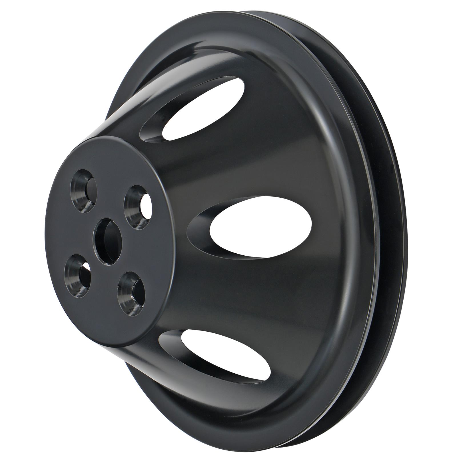 Trans-Dapt Performance Products Water Pump Pulleys 7134 Pulley, BBC Aluminum Pulley Single Upper Swp Black