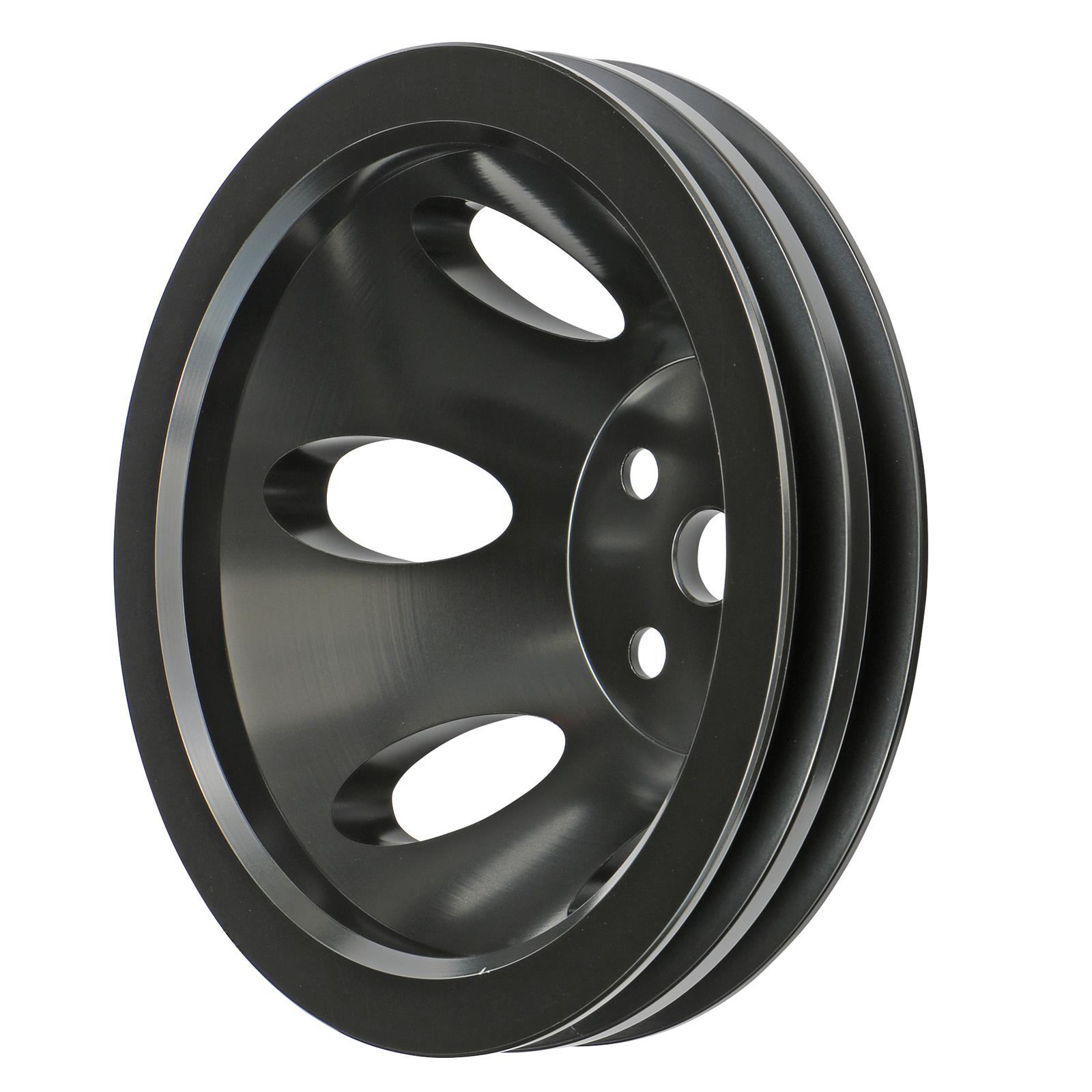 Trans-Dapt Performance Products Water Pump Pulleys 7135 Pulley, BBC Aluminum Pulley Double Upper Swp Black