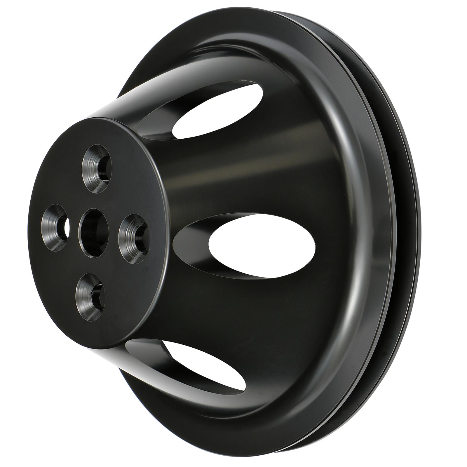 Trans-Dapt Performance Products Water Pump Pulleys 7140 Pulley, SBC Alum Swp Sngl Upper Pulley Black