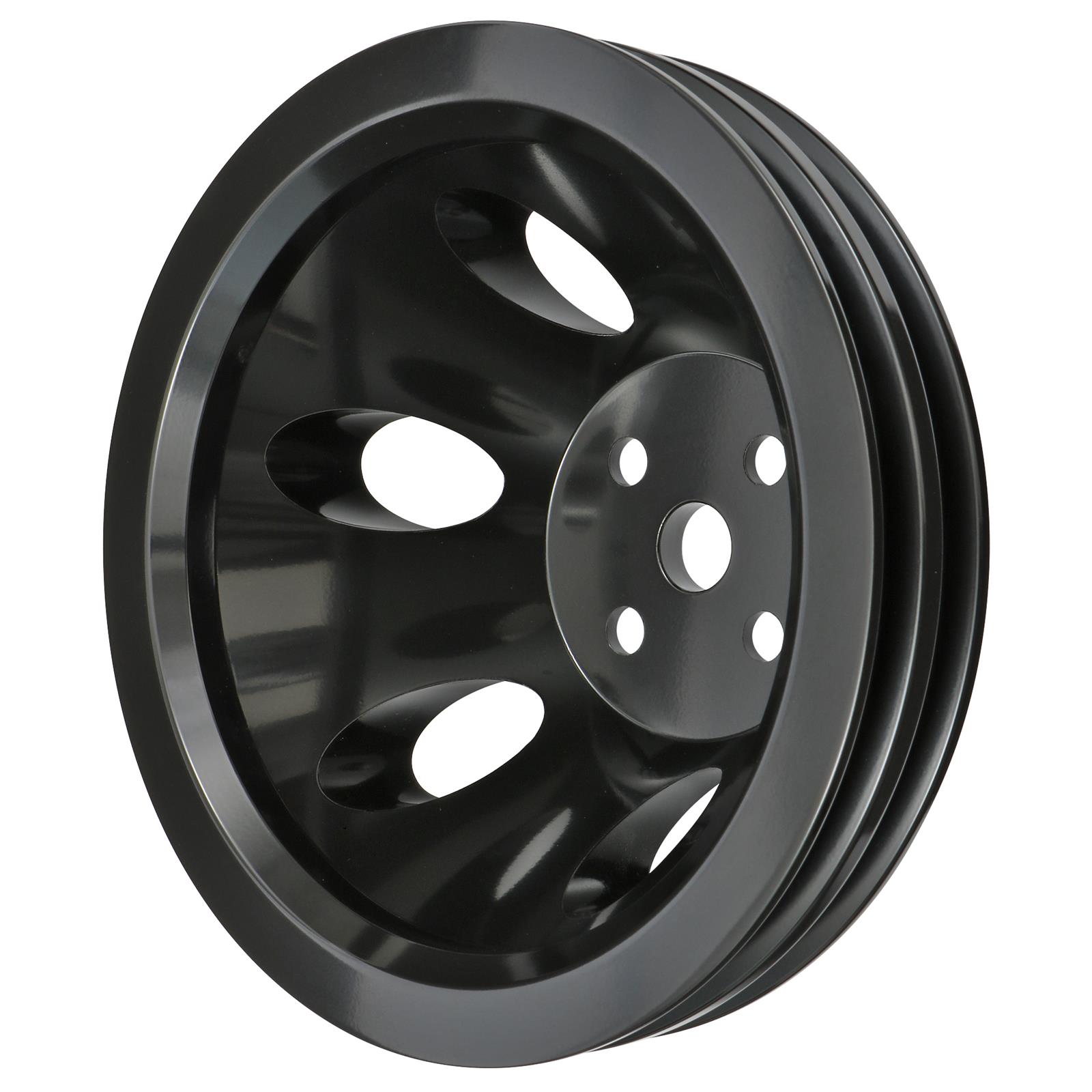 Trans-Dapt Performance Products Water Pump Pulleys 7141 Pulley, SBC Alum Swp Dbl Upper Pulley Black