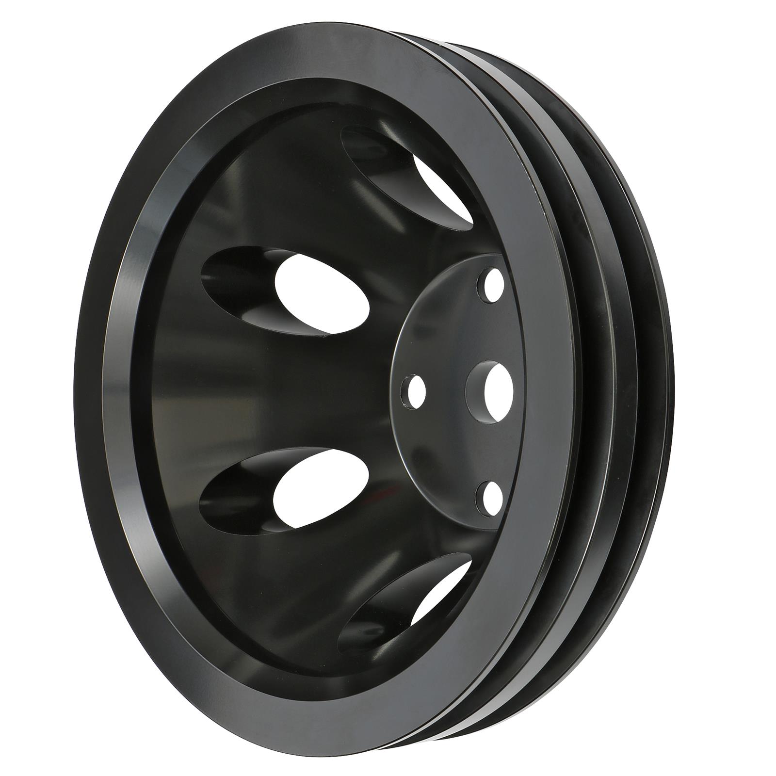 Trans-Dapt Performance Products Water Pump Pulleys 7145 Pulley, SBC Alum Lwp Dbl Upper Pulley Black