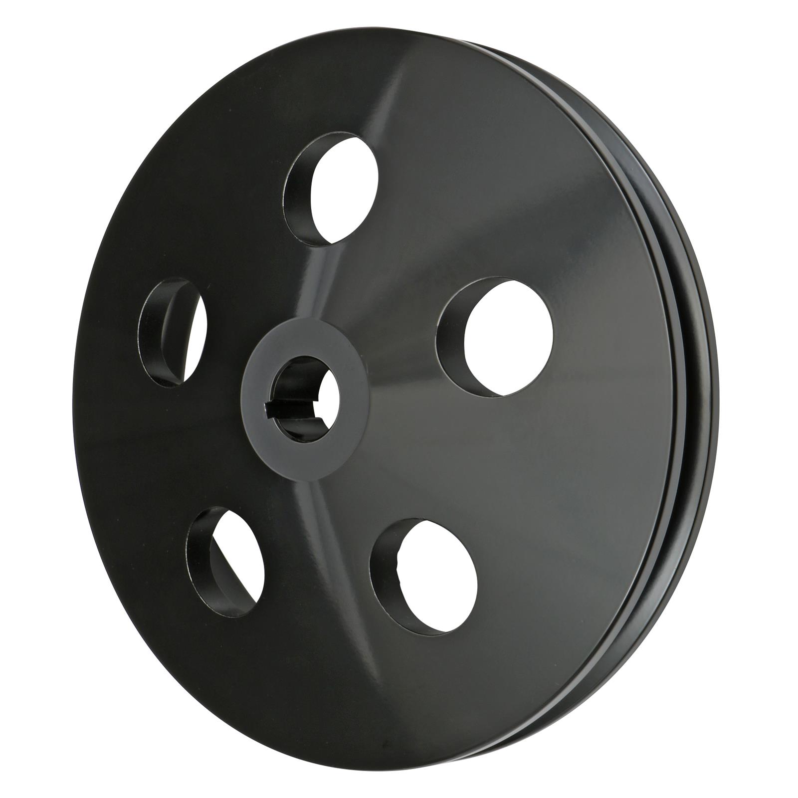 Trans-Dapt Performance Products Power Steering Pulleys 7182 Pulley, Early GM Aluminum P/S Pulley Black