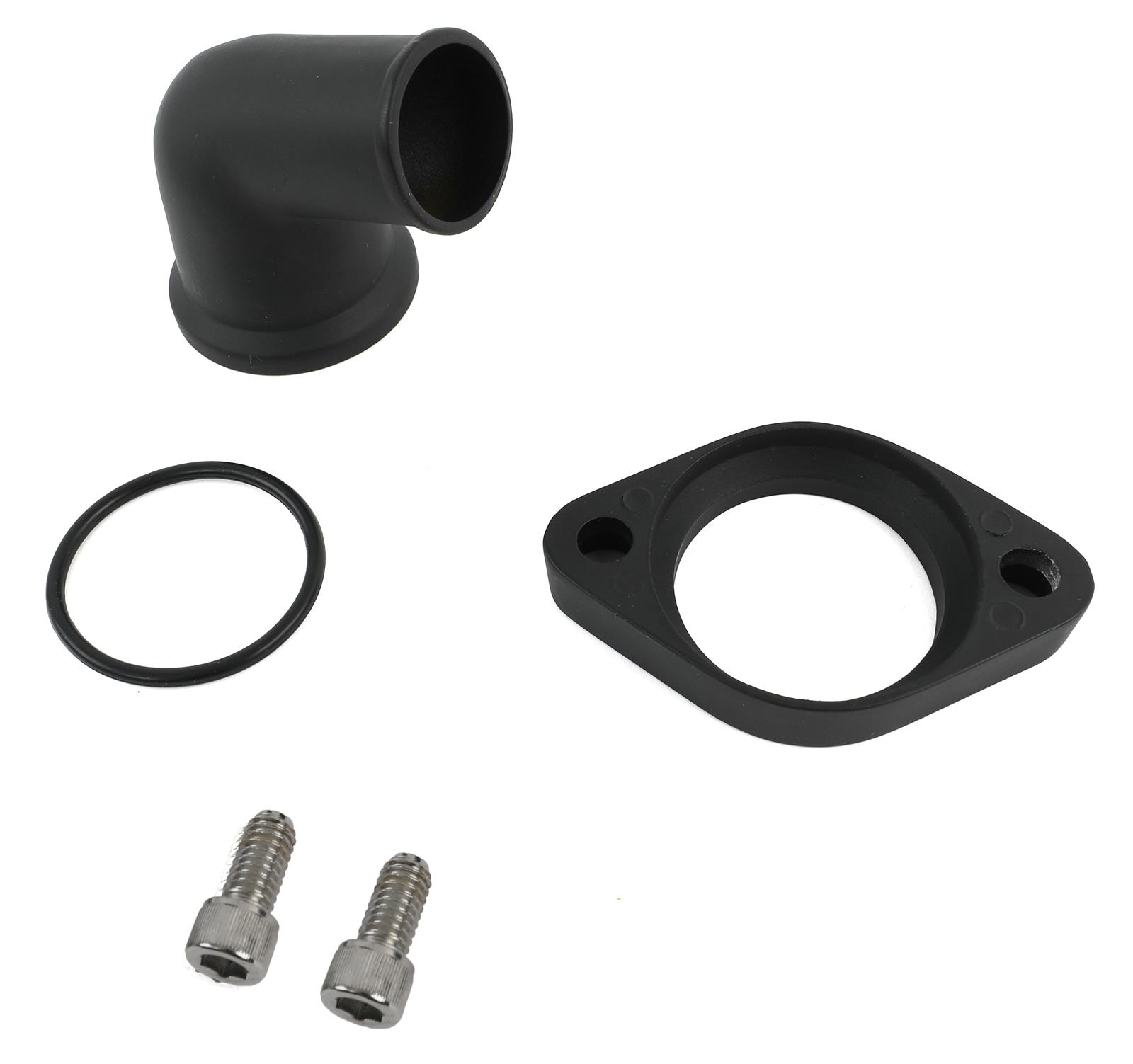 Trans-Dapt Performance Products Water Necks and Thermostat Housings 7195 Neck, 15 Degree Swivel Style Black Aluminum Waterneck Chevy SB 283-350