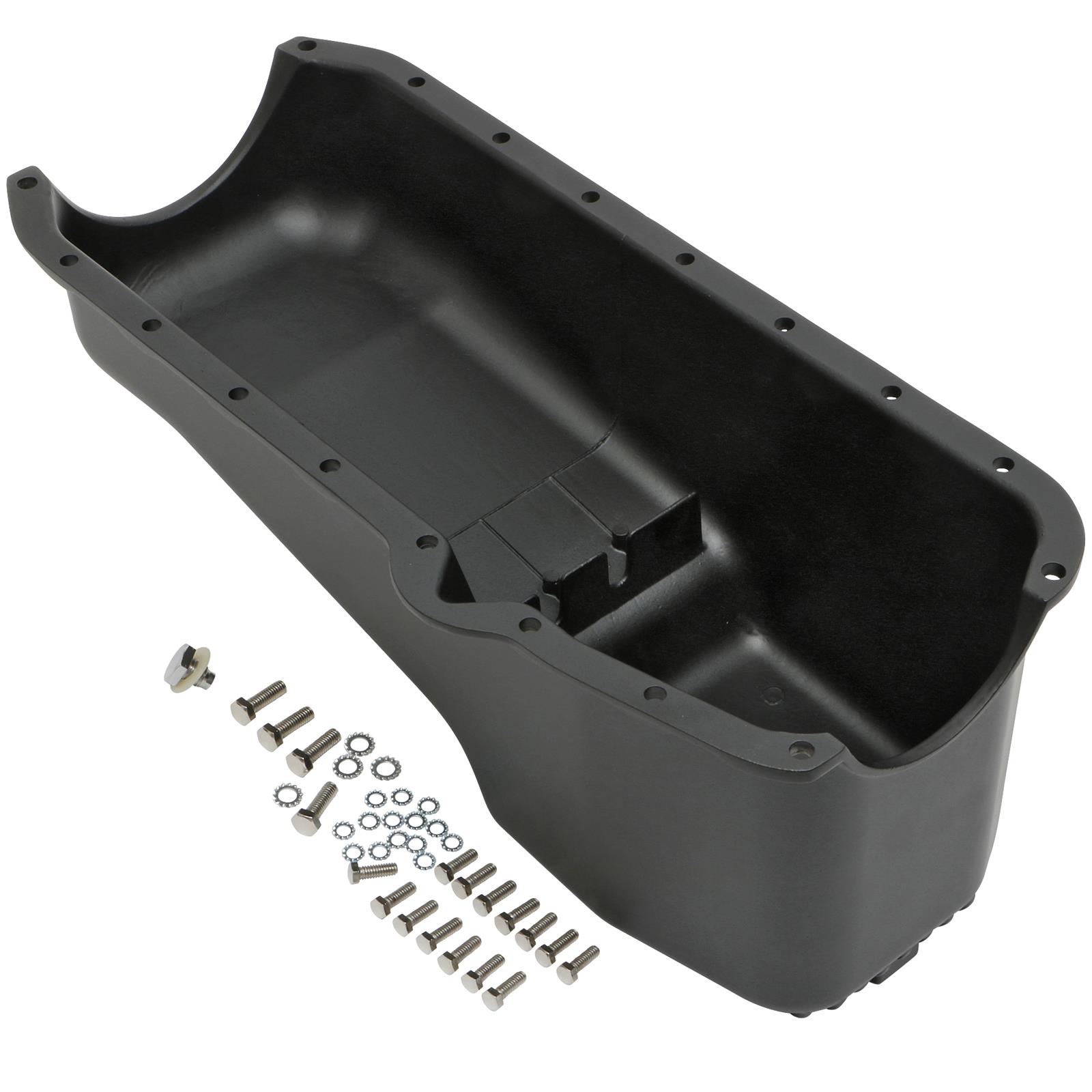 Trans-Dapt Performance Products Oil Pans 7424 Pan, Early Small Block Chevy Finned Aluminum Pan Black thumbnail 3