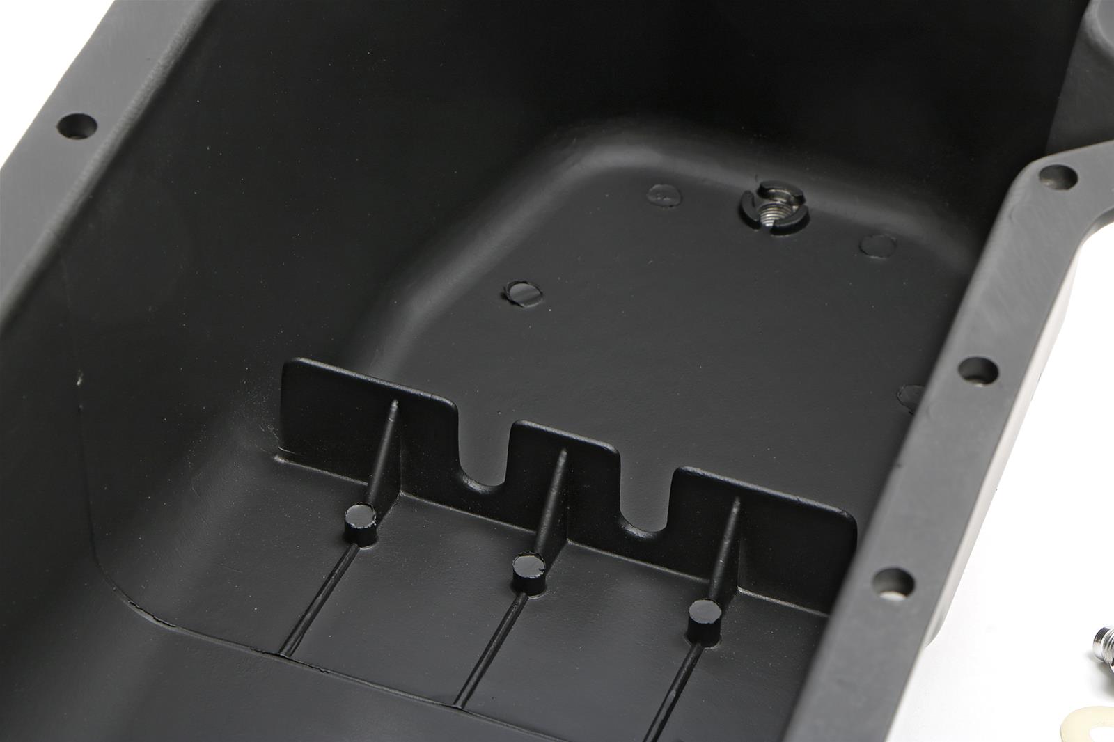 Trans-Dapt Performance Products Oil Pans 7424 Pan, Early Small Block Chevy Finned Aluminum Pan Black thumbnail 9