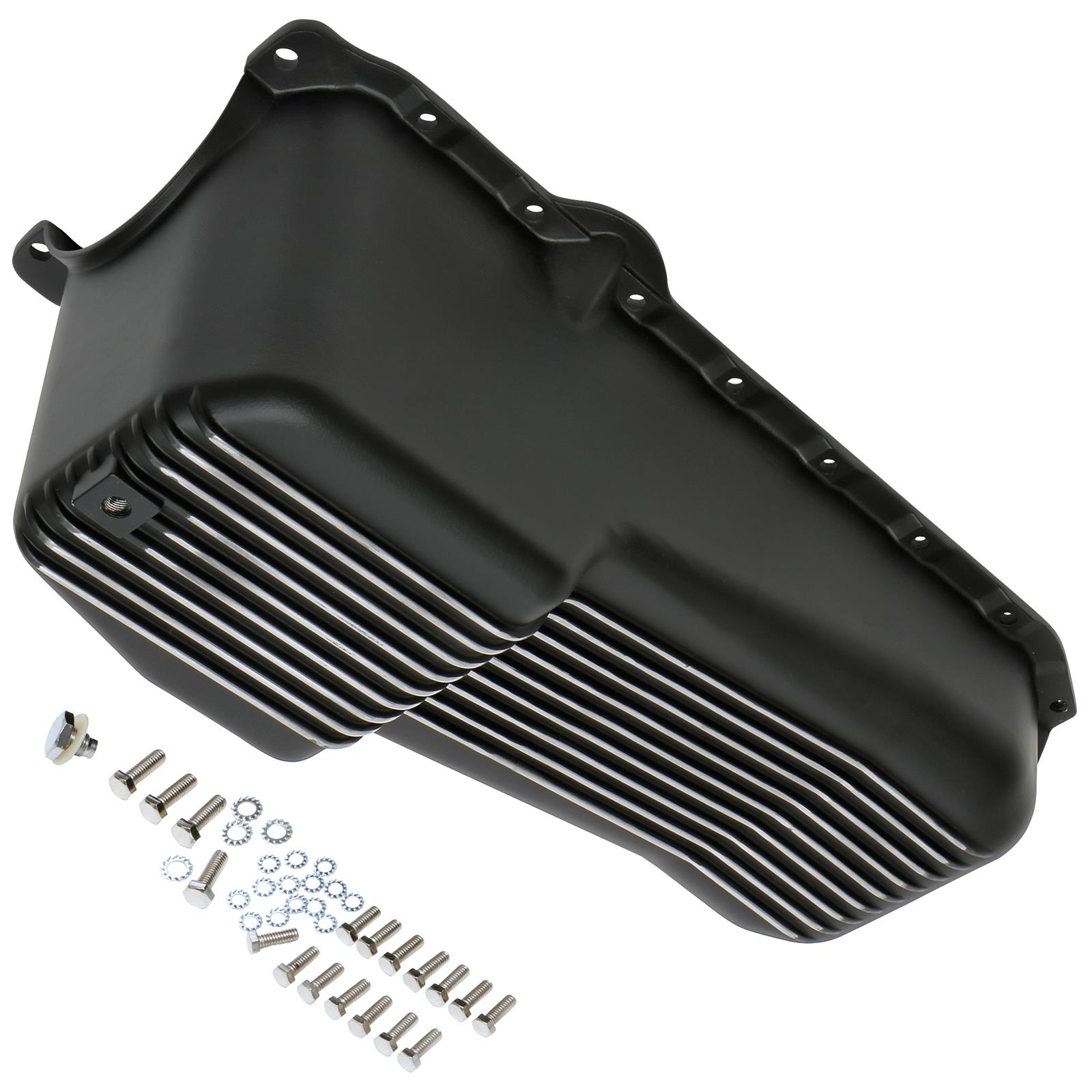 Trans-Dapt Performance Products Oil Pans 7425 Pan, 86-00 SB Chevy Finned Aluminum Pan Black thumbnail 2