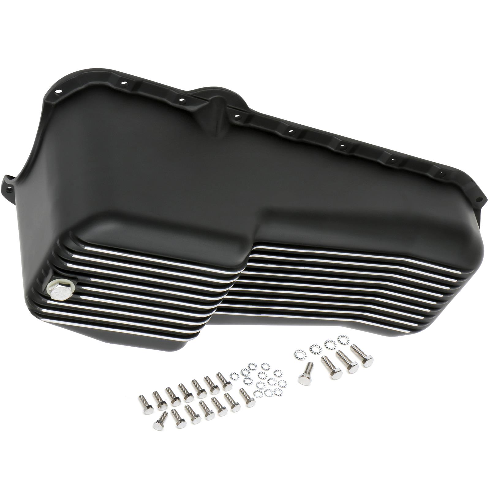 Trans-Dapt Performance Products Oil Pans 7426 Pan, Pan Black Finned Aluminum SBC 305-350 1980-85 thumbnail 2