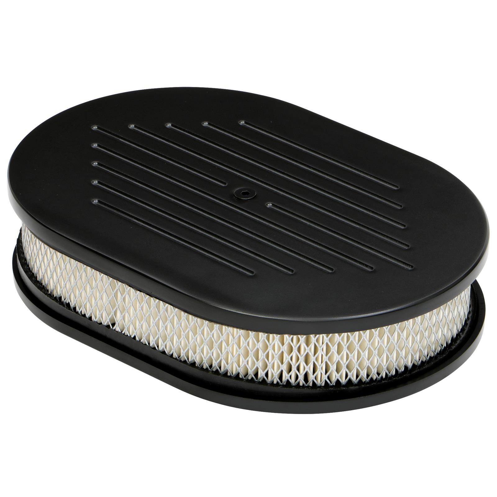 Trans-Dapt Performance Products Air Cleaners 7460 Cleaner, Milled Top Black Aluminum Oval A/C-12" Long thumbnail 2