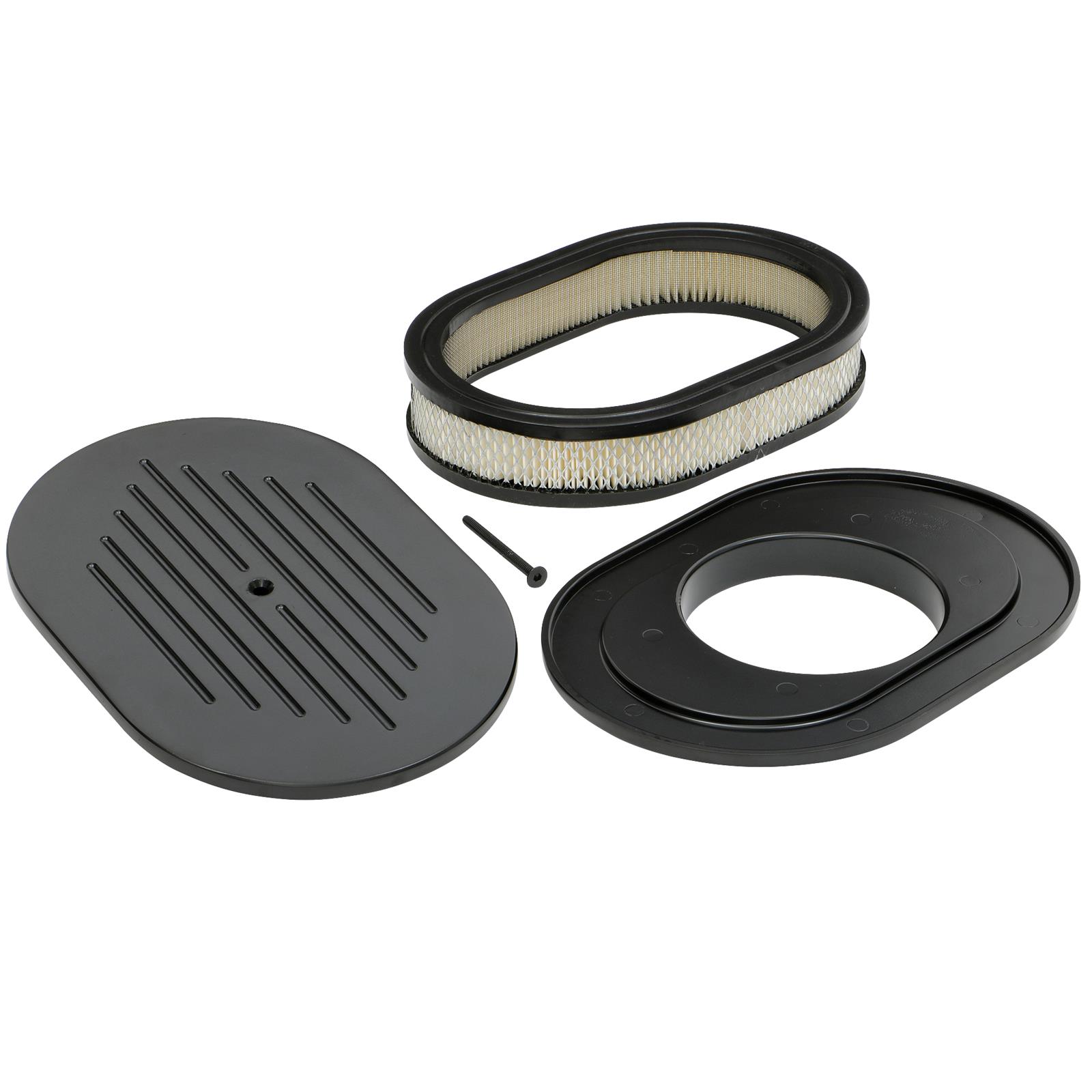 Trans-Dapt Performance Products Air Cleaners 7460 Cleaner, Milled Top Black Aluminum Oval A/C-12" Long thumbnail 3