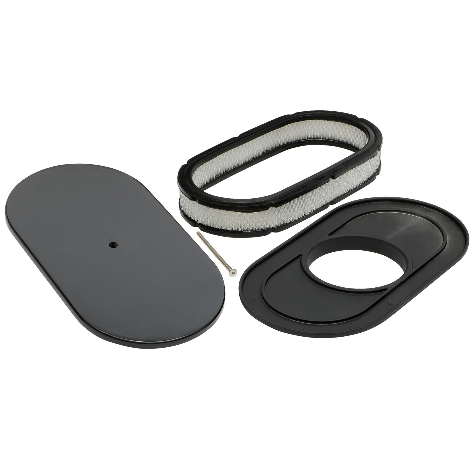 Trans-Dapt Performance Products Air Cleaners 7463 Cleaner, Smooth Top Black Aluminum Oval A/C-15" Long thumbnail 4
