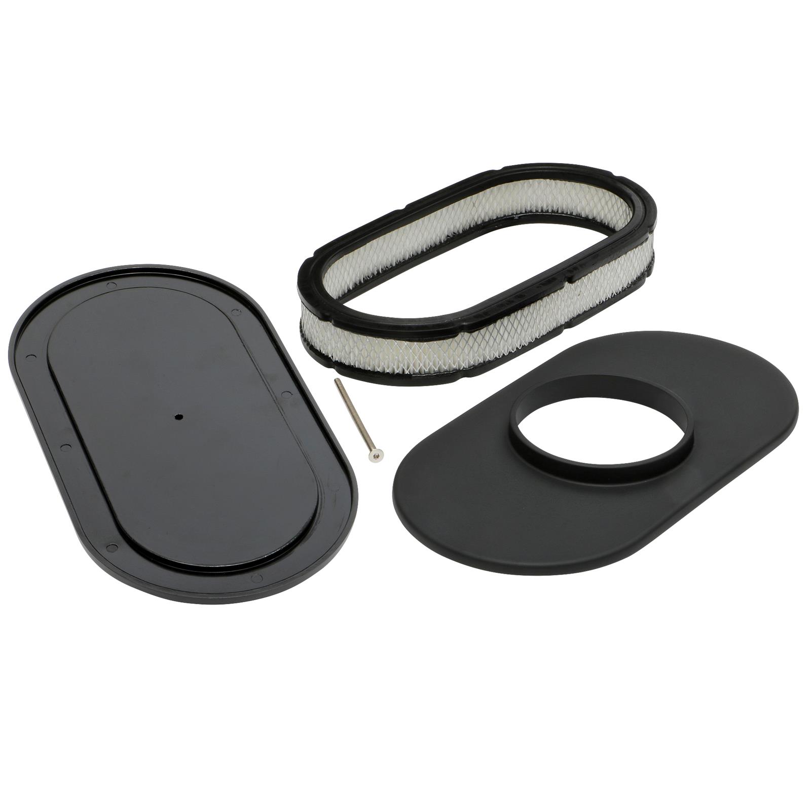 Trans-Dapt Performance Products Air Cleaners 7463 Cleaner, Smooth Top Black Aluminum Oval A/C-15" Long thumbnail 3