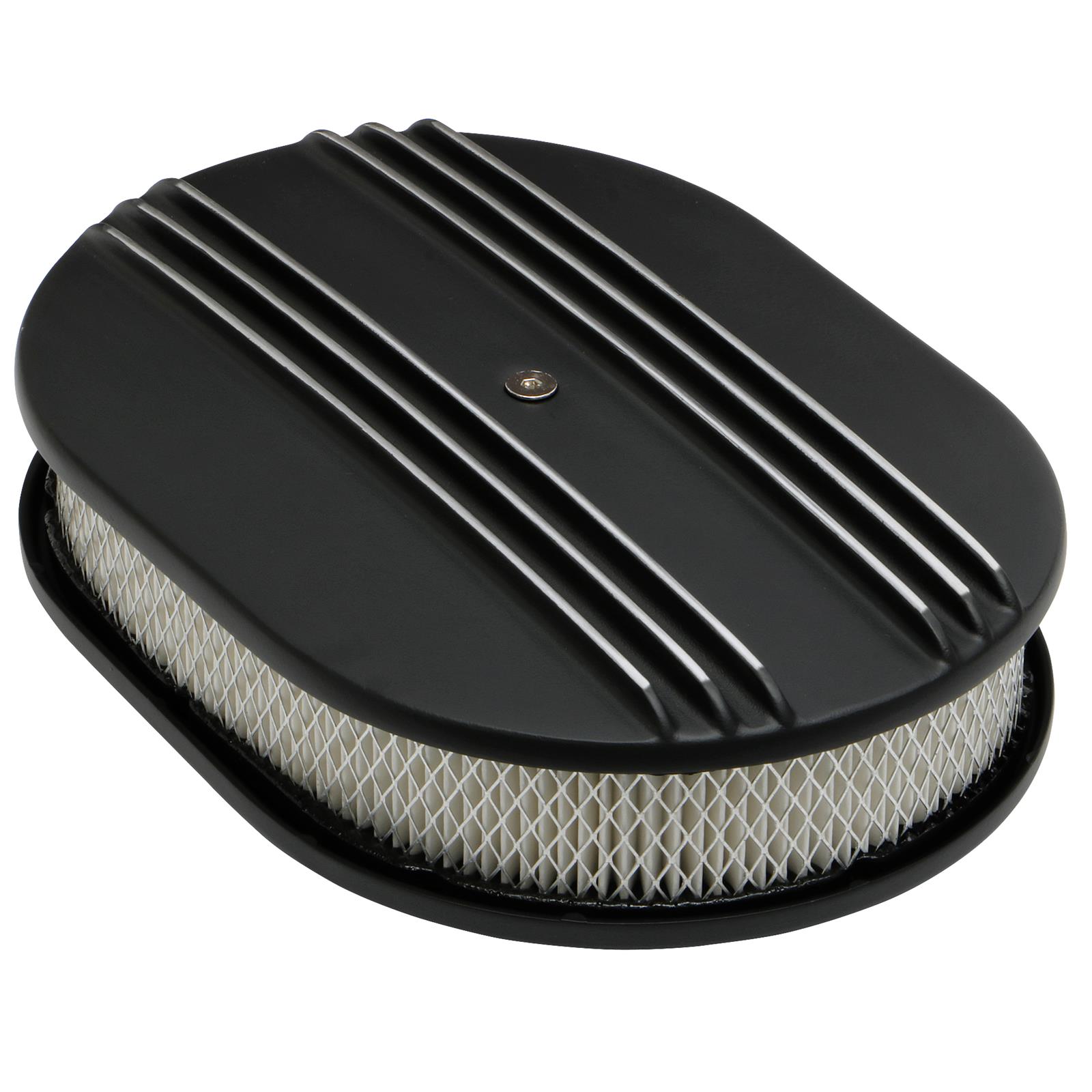 Trans-Dapt Performance Products Air Cleaners 7466 Cleaner, Oval Finned Cleaner Black Aluminum