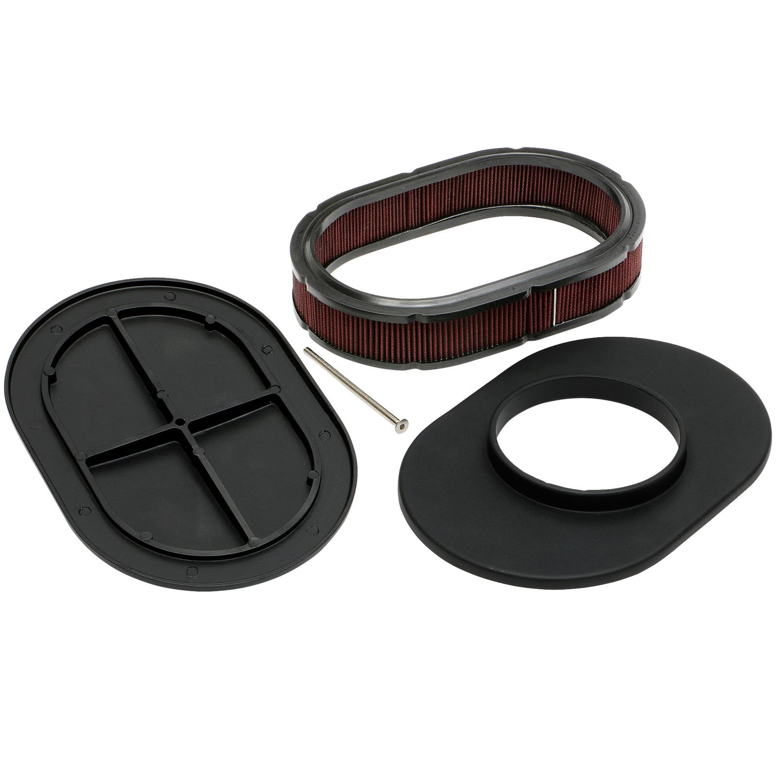 Trans-Dapt Performance Products Air Cleaners 7467 Cleaner, Black Finned Oval Cleaner Kit 12" X 2" Paper Element Full Finned Style thumbnail 4