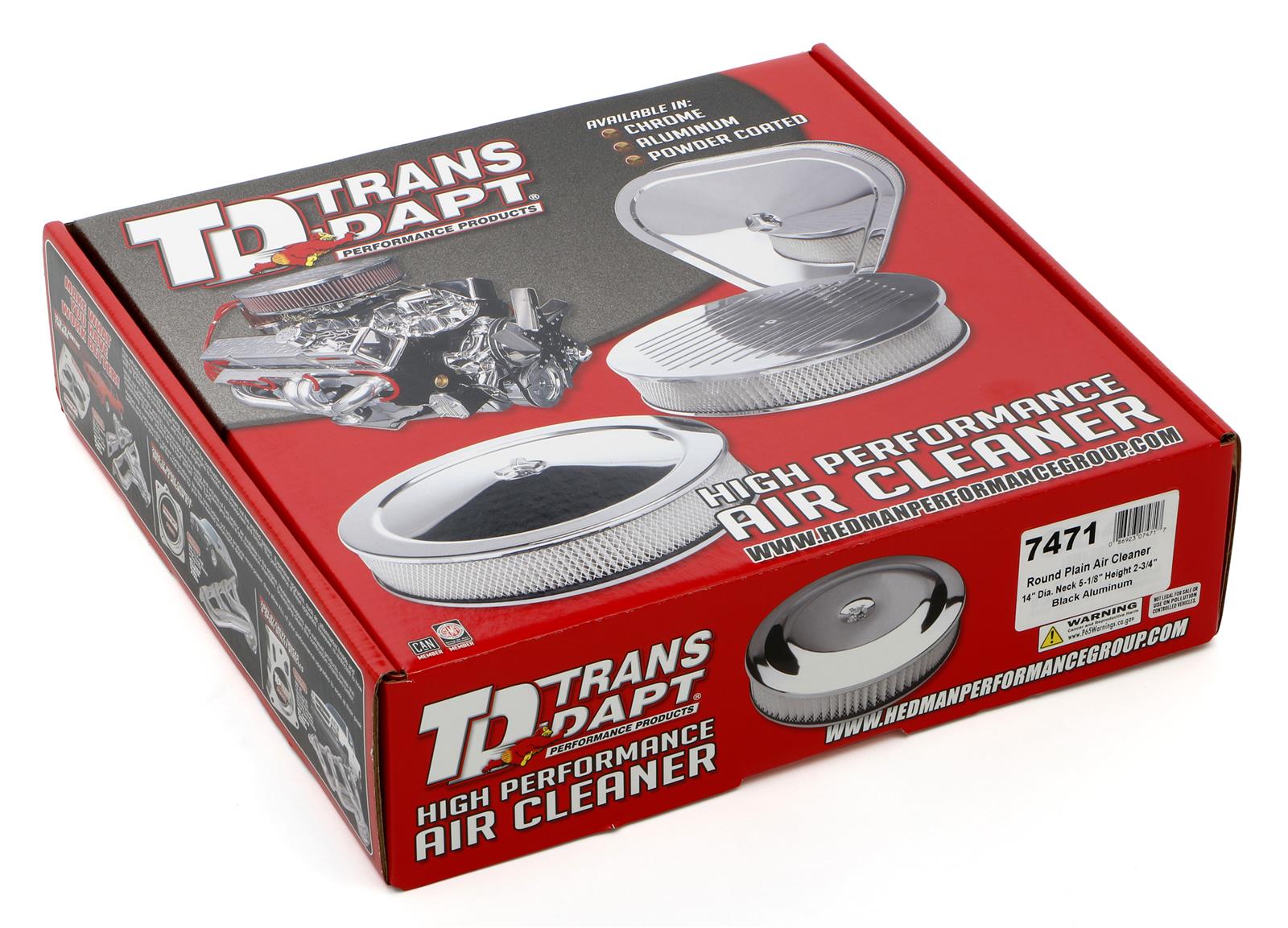 Trans-Dapt Performance Products Air Cleaners 7471 Cleaner, 14" Rnd Black Alum A/C Plain thumbnail 3