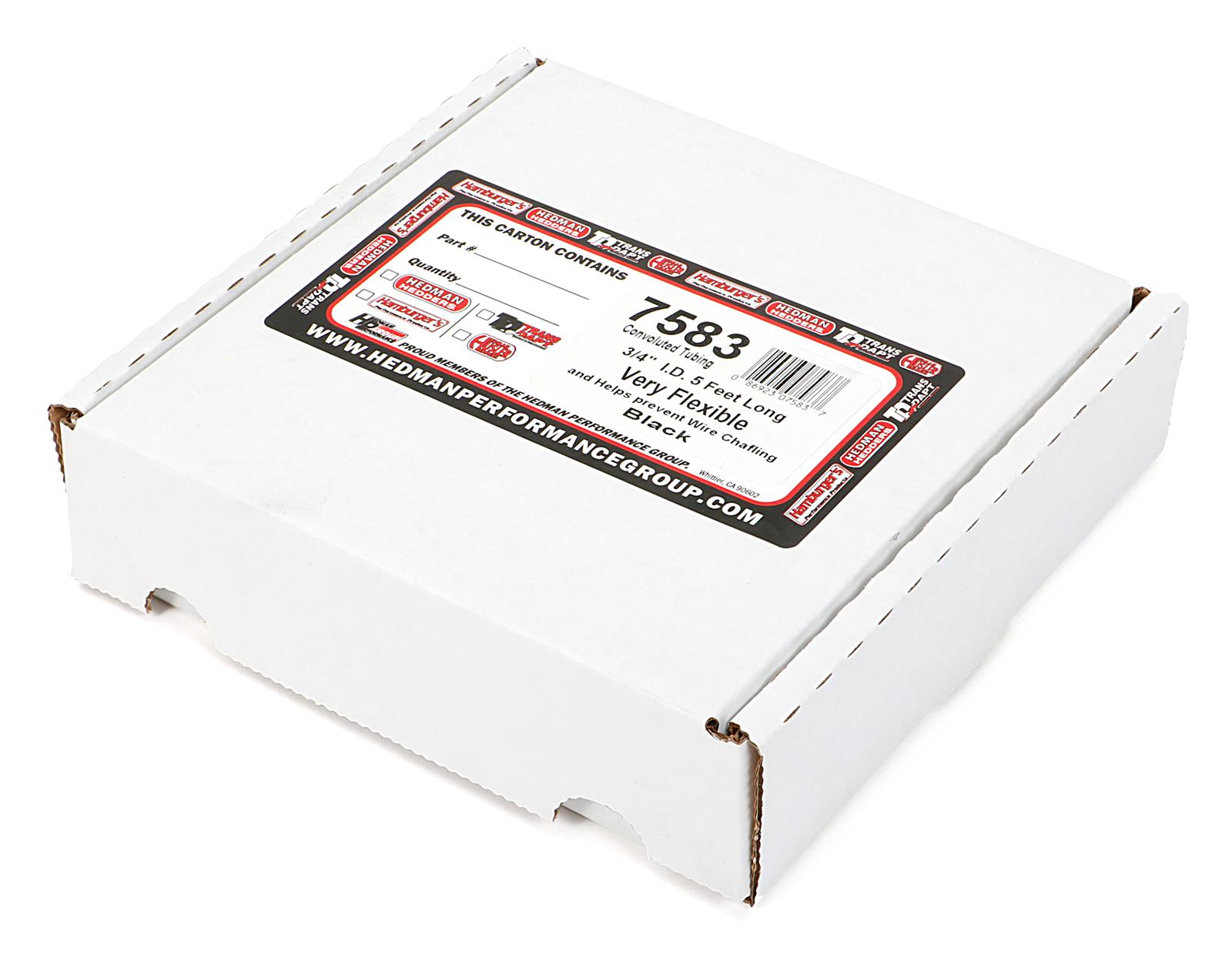Trans-Dapt Performance Convoluted Tubing 7583 Tubing, Polyethylene, Black, 3/4 in. Diameter, 5 ft. Long, Each
