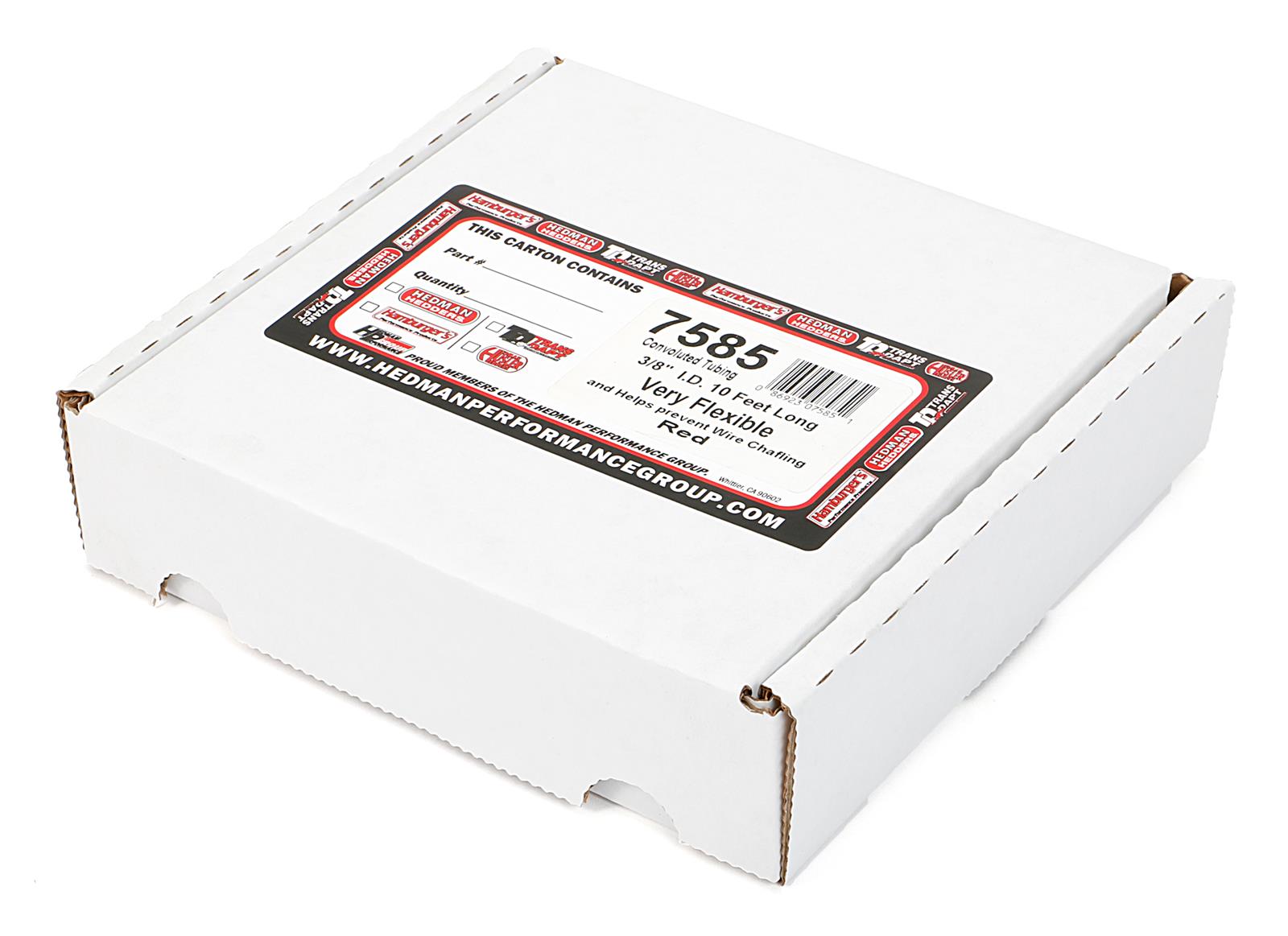 Trans-Dapt Performance Convoluted Tubing 7585 Tubing, Polyethylene, Red, 3/8 in. Diameter, 10 ft. Long, Each thumbnail 2