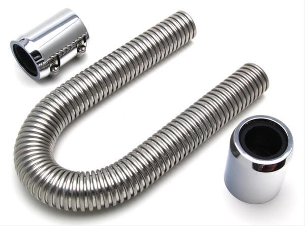 Trans-Dapt Performance Stainless Steel Radiator Hose Kits 8200 Hose, Steel, Polished, 12 in. Length, with 1.25 in., 1.50 in. Adapter Ends, Polished, Each