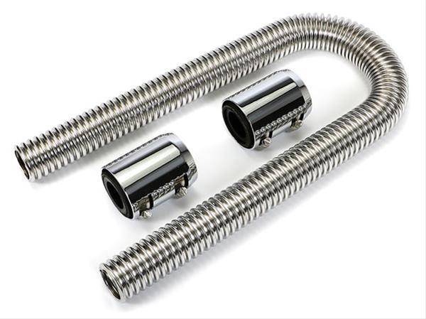 Trans-Dapt Performance Stainless Steel Radiator Hose Kits 8205 Hose, Steel, Polished, 36 in. Length, with 1.25 in., 1.50 in. Adapter Ends, Chrome, Each