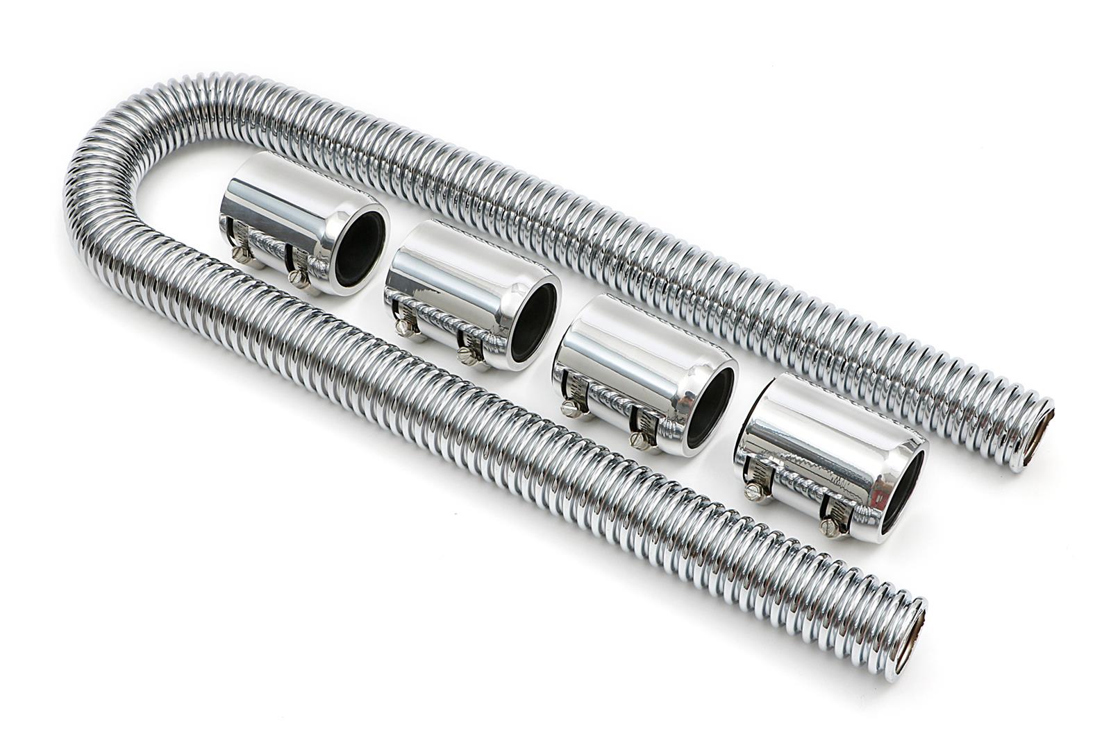 Trans-Dapt Performance Stainless Steel Radiator Hose Kits 8206 Hose, Steel, Polished, 48 in. Length, with 1.25 in., 1.50 in. Adapter Ends, Polished, Each