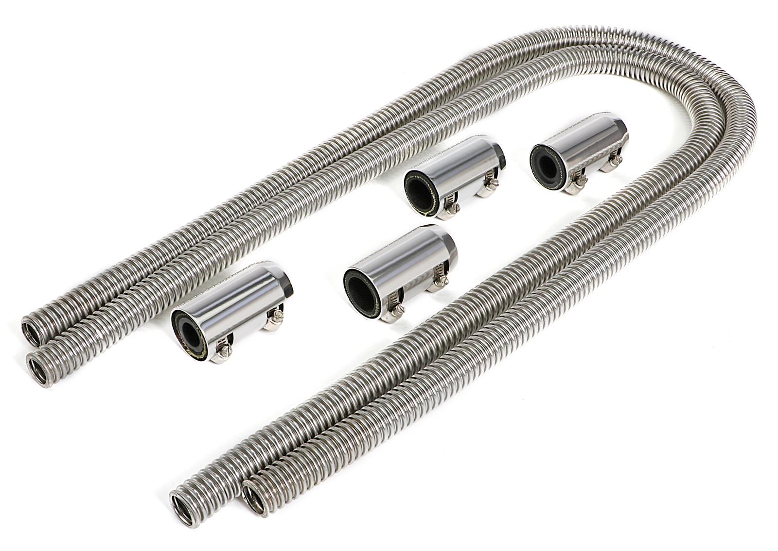 Trans-Dapt Performance Heater Hose Kits 8208 Hoses, Stainless Steel, Natural, 0.750 in. Diameter, 44.00 in. Length, Adapters, Clamps, Kit