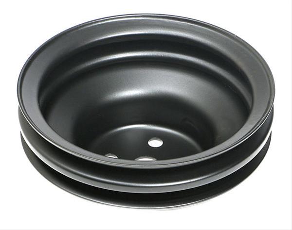 Trans-Dapt Performance Powdercoated Pulleys 8307 Water Pump Pulley, V-belt Style, 2-groove, Steel, Black Powdercoated, 5.875 in. O.D., Ford, 289, Each thumbnail 2