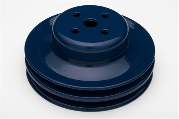 Trans-Dapt Performance Powdercoated Pulleys 8313 Water Pump Pulley, V-belt Style, 2-groove, Steel, Blue Powdercoated, 5.875 in. O.D., Ford, 289, Each