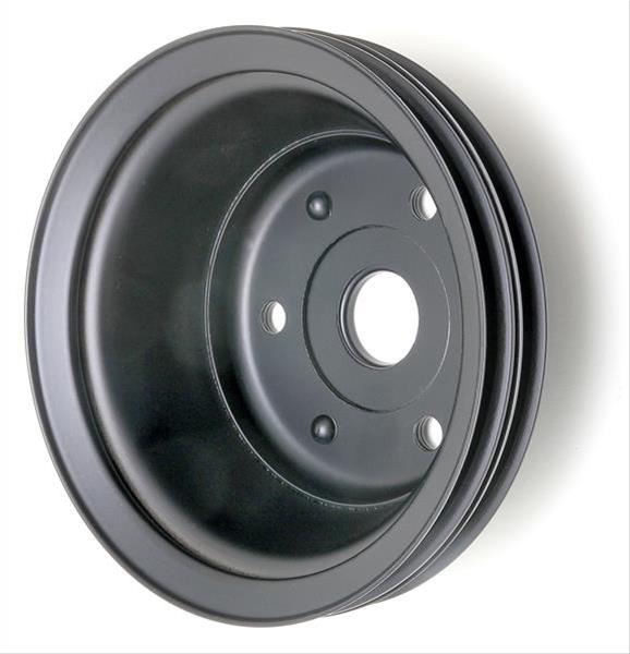 Trans-Dapt Performance Steel Crankshaft Pulleys 8607 Pulley, V-Belt, 2-Groove, Steel, Black, Chevy, Small Block, Long Pump, Each thumbnail 2