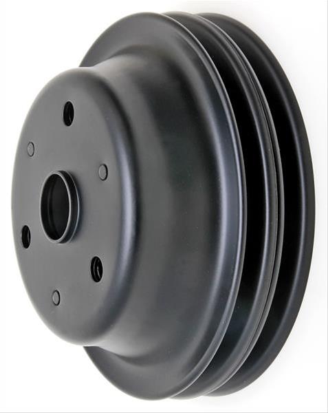 Trans-Dapt Performance Steel Crankshaft Pulleys 8607 Pulley, V-Belt, 2-Groove, Steel, Black, Chevy, Small Block, Long Pump, Each thumbnail 3