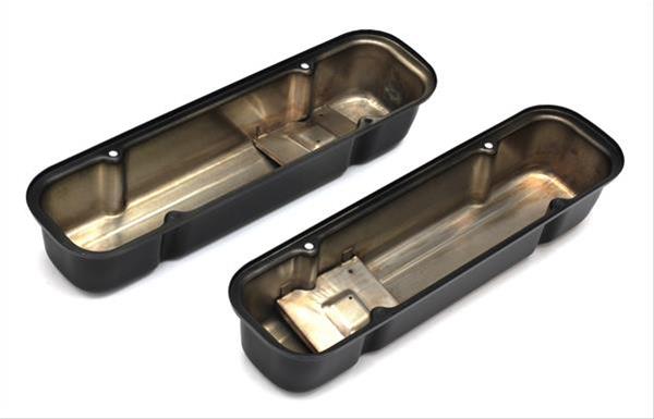 Trans-Dapt Performance Products Valve Covers 8613 PONTIAC TALL ASPHALT BLACK POWDER COATED VALVE COVERS
