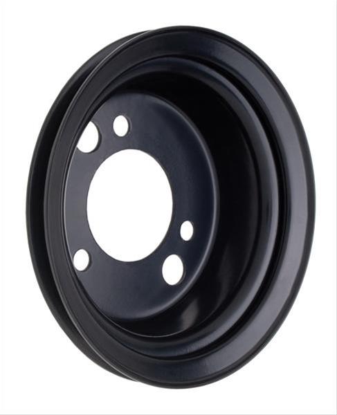 Trans-Dapt Performance Powdercoated Pulleys 8617 Crankshaft Pulley, A/C Add-On, Steel, Black Powdercoated, V-Belt, 6.800 in. Diameter, Chevy, Each