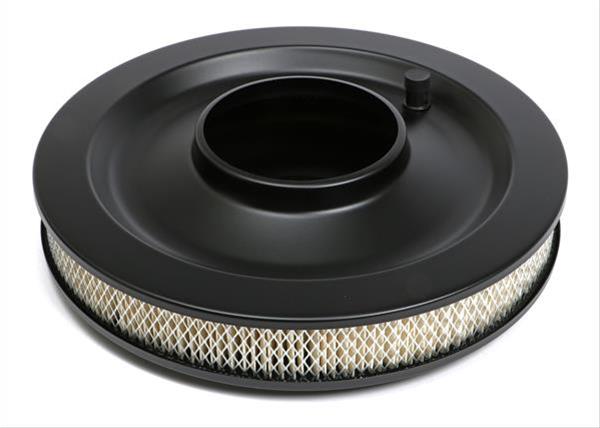 Trans-Dapt Performance Products Air Cleaners 8657 ASPHALT BLACK POWDER COATED 14" FLAT BASE AIR CLEANER