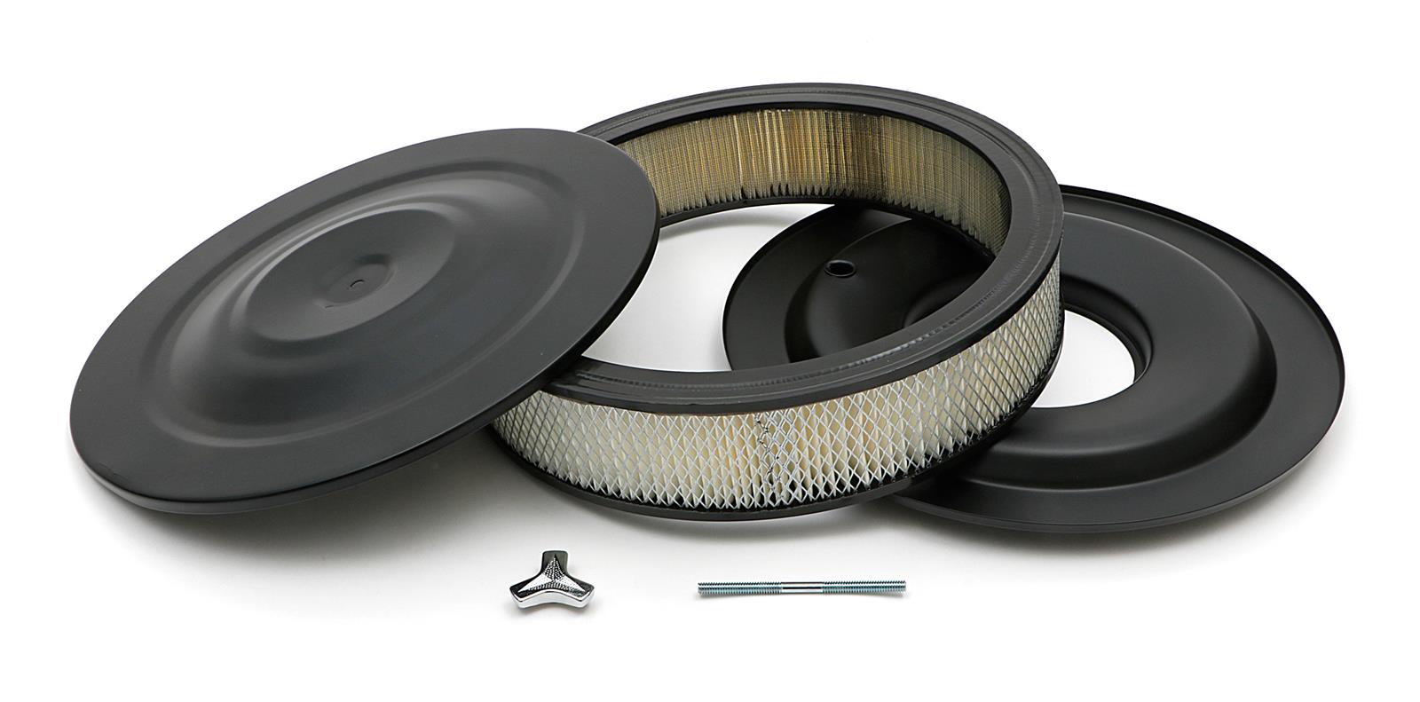 Trans-Dapt Performance Products Air Cleaners 8662 ASPHALT BLACK POWDER COATED AIR CLEANER 14 X 3 OFFSET BASE thumbnail 3
