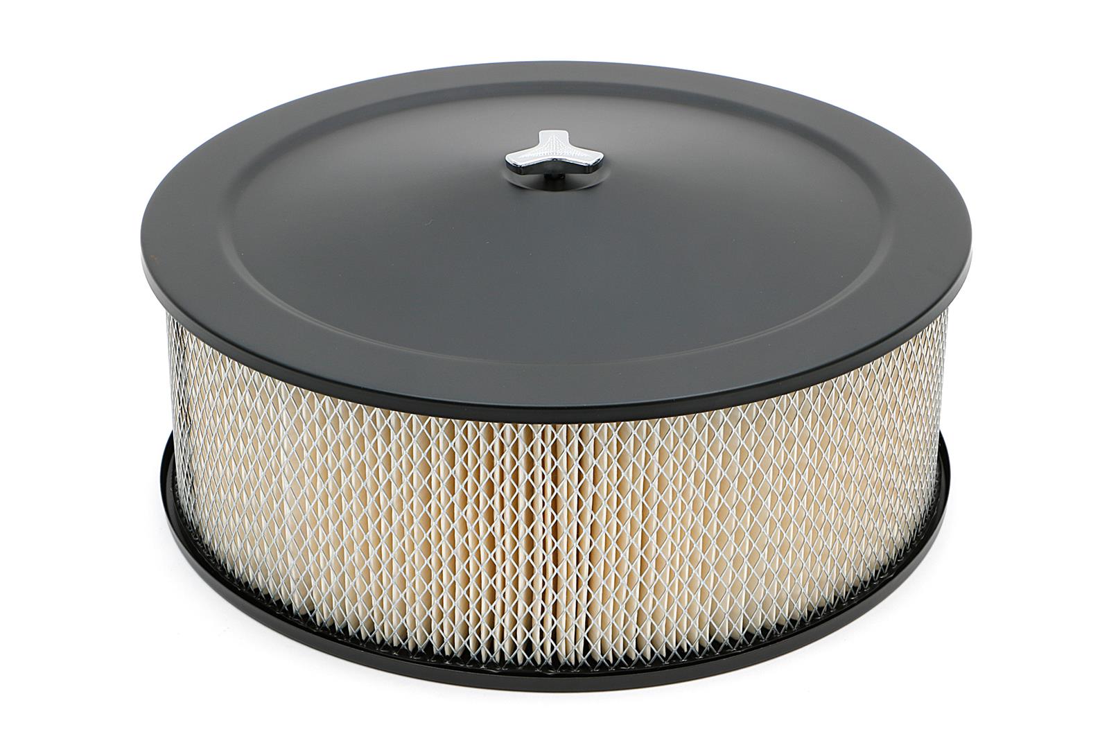 Trans-Dapt Performance Products Air Cleaners 8663 ASPHALT BLACK POWDER COATED 14" x 6" MUSCLE CAR AIR CLEANER thumbnail 2