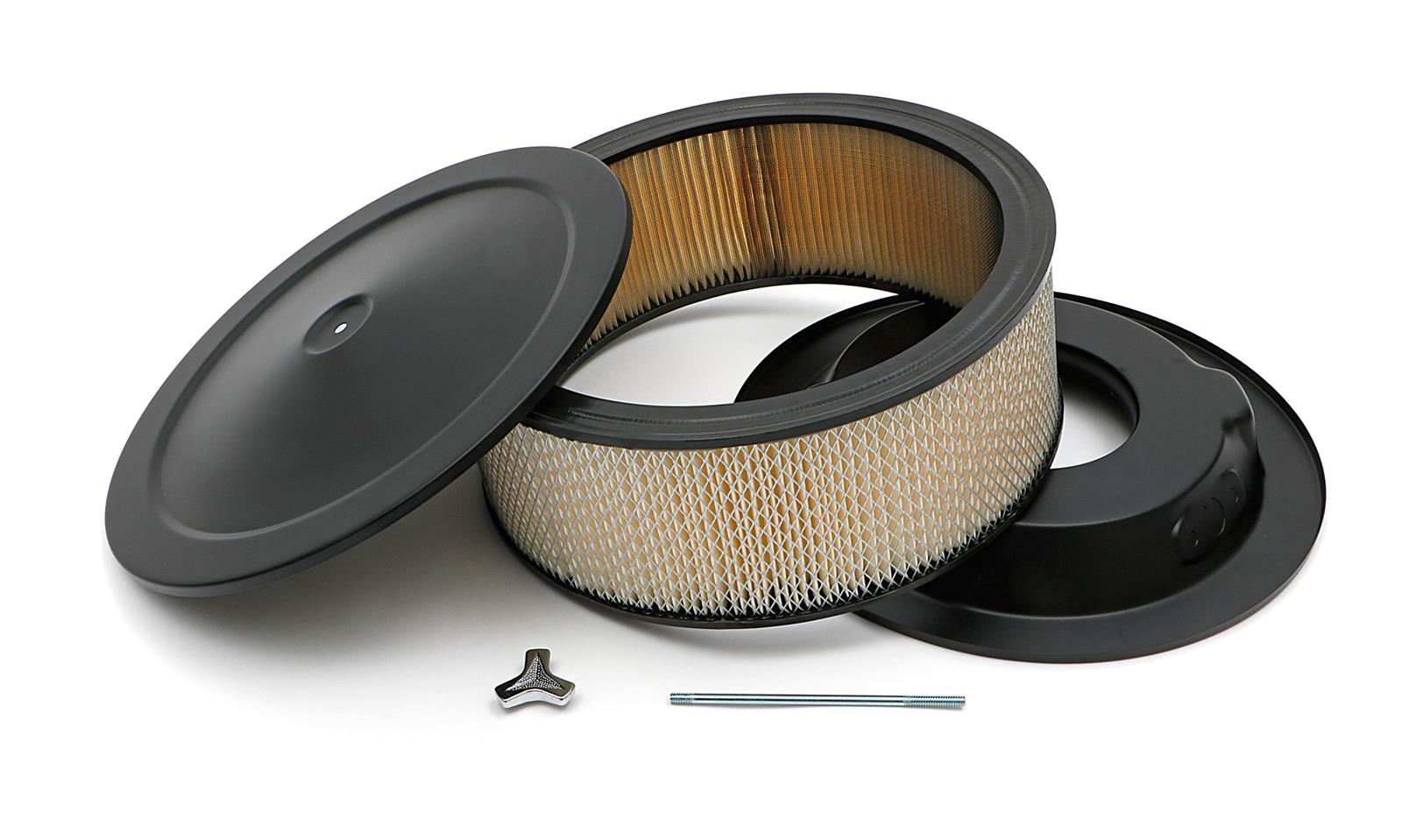 Trans-Dapt Performance Products Air Cleaners 8663 ASPHALT BLACK POWDER COATED 14" x 6" MUSCLE CAR AIR CLEANER thumbnail 3