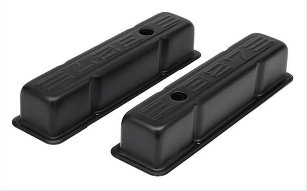 Trans-Dapt Performance Products Valve Covers 8679 CHEVY 327 LOGO TALL ASPHALT BLACK POWDER COATED VALVE COVERS