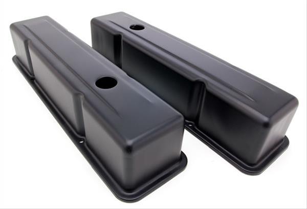 Trans-Dapt Performance Products Valve Covers 8684 CHEVY 283-400 TALL ASPHALT BLACK POWDER COATED VALVE COVERS- UNBAFFLED