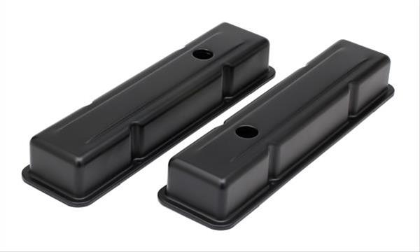 Trans-Dapt Performance Asphalt Black Valve Covers 8685 Covers, Black, Perimeter Bolt Mounting, Steel, Stock Height, Chevy, Small Block, Pair